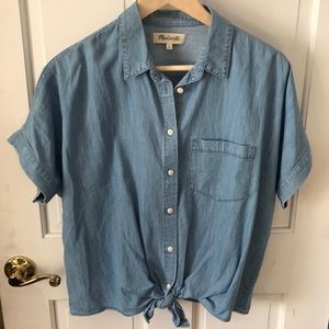 Madewell tie front shirt